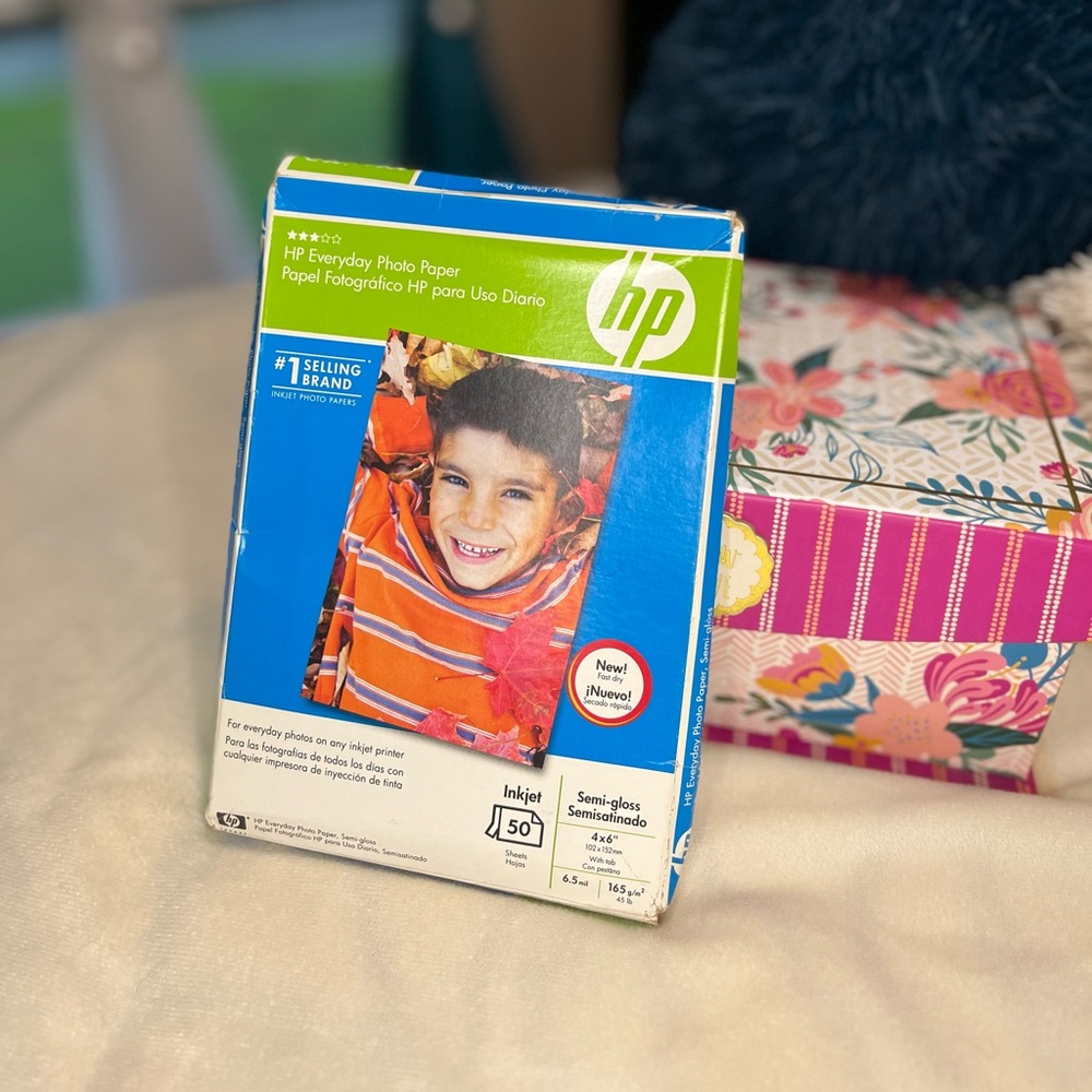🫟 3/$25 — HP Inkjet Semi-Gloss Photo Paper - 50 4x6” White Sheets